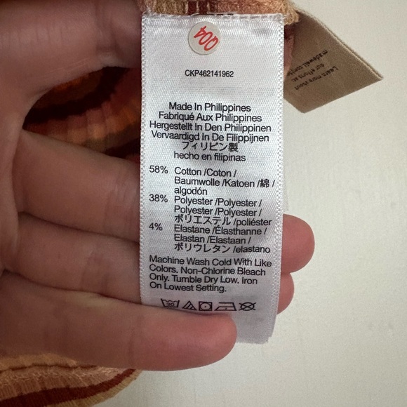 Madewell Rust & Pink Striped Ribbed Button Tank - Picture 2 of 4